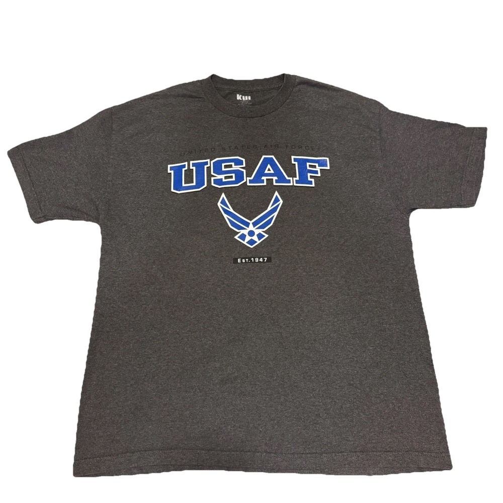 USAF United States Air Force Short Sleeve T-Shirt Grey Men's Size Extra Large